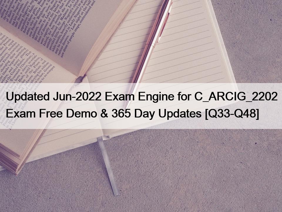 Updated Jun-2022 Exam Engine for C_ARCIG_2202 Exam Free Demo & 365 Day Updates [Q33-Q48]